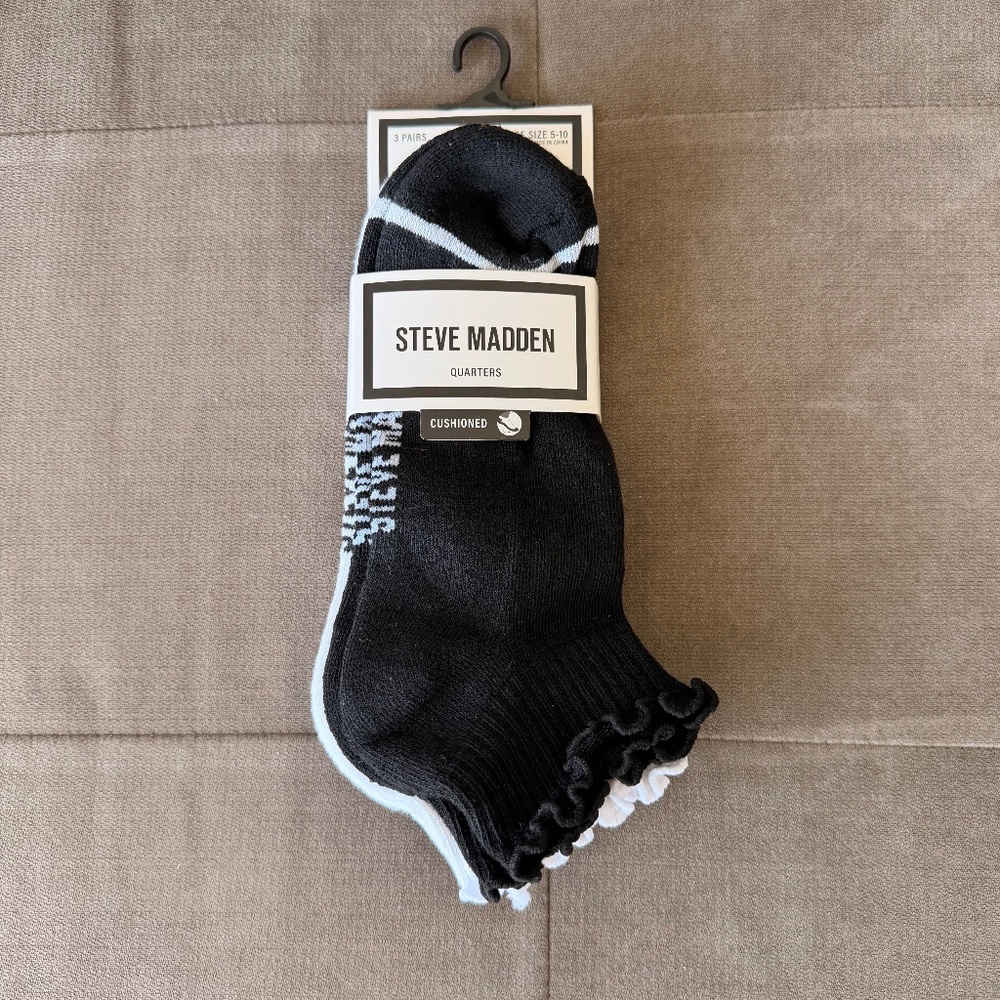 Steve Madden Lettuce Edge Qtr Anklet Socks - 3 pack